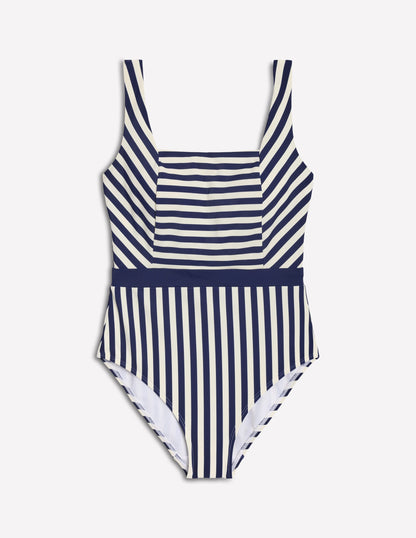 Lefkada Square Neck Swimsuit-Navy/Ivory-5