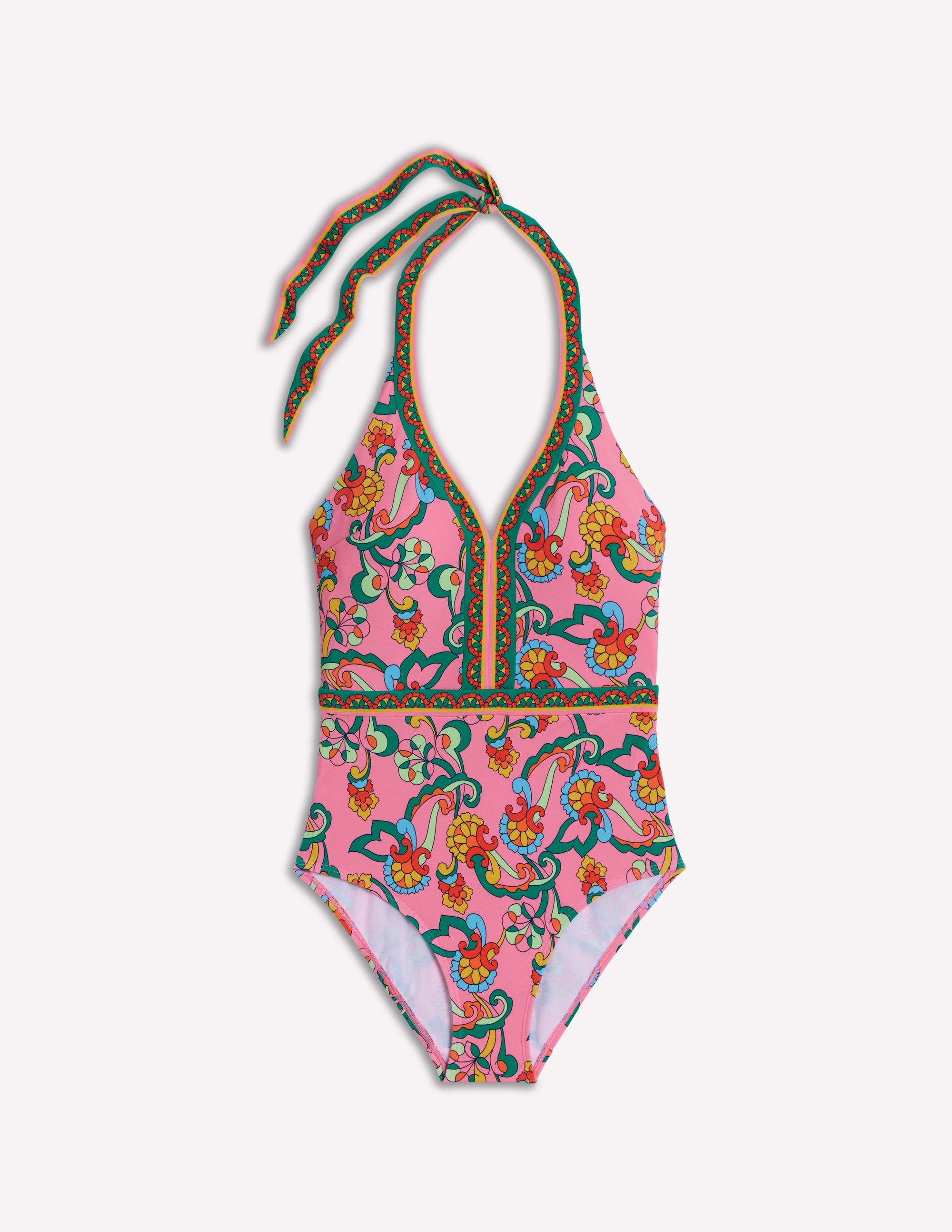 Ios V Panel Swimsuit-Pink Rose, Foliage Trail - Image 8