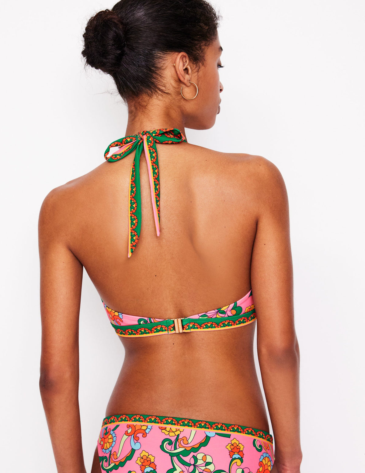 Ios V Panel Bikini Top-Pink Rose, Foliage Trail - Image 4