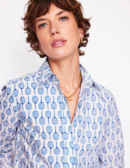Sienna Cotton Shirt-Ivory, Tennis-2