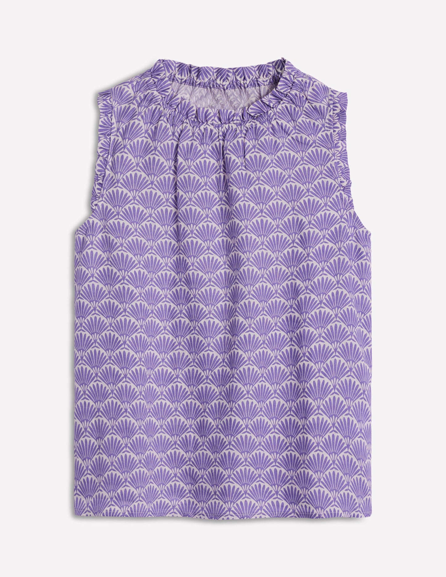 Sophie Ruffle Linen Top-Purple, Deco Palm