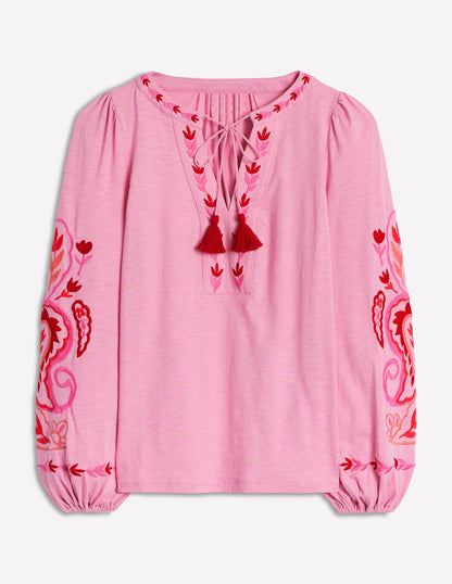 Nia Embroidered Top-Formica Pink-5