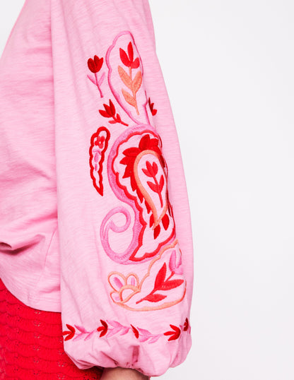 Nia Embroidered Top-Formica Pink-2