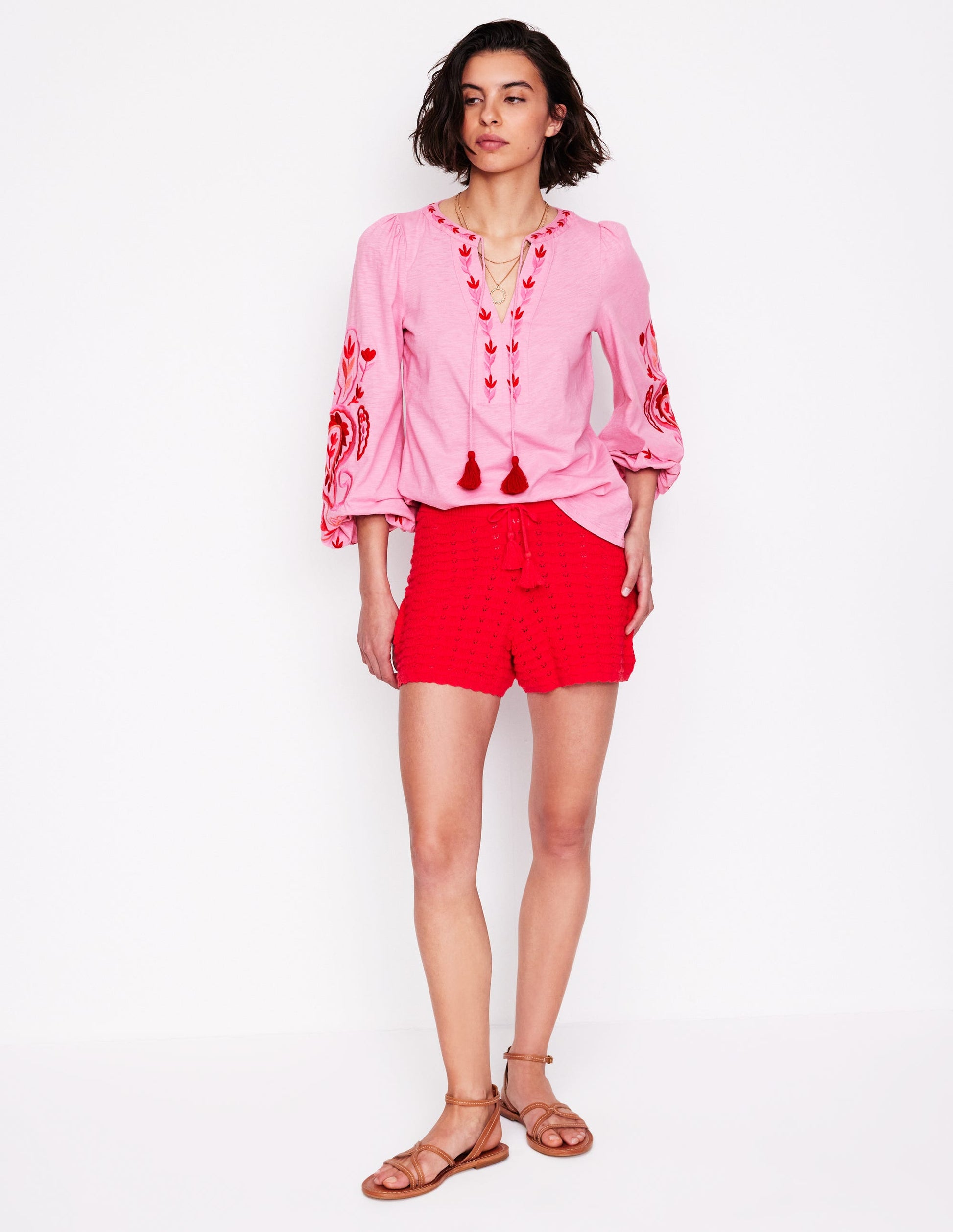 Nia Embroidered Top-Formica Pink-4