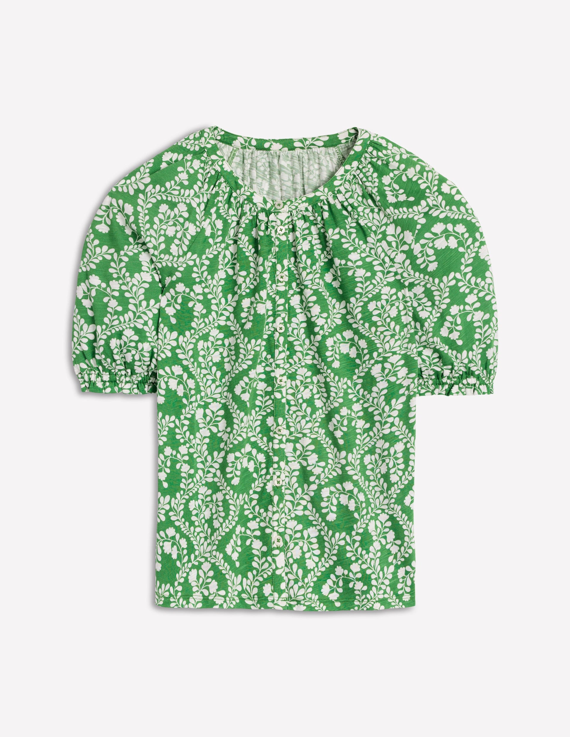 Isla Jersey Shirt-Iguana Green, Vine Sillouette-5