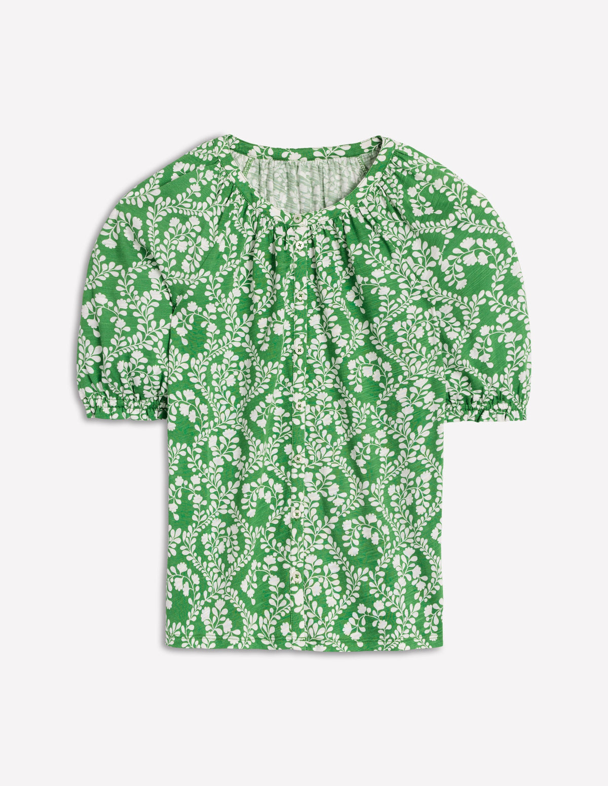 Isla Jersey Shirt-Iguana Green, Vine Sillouette - Image 5
