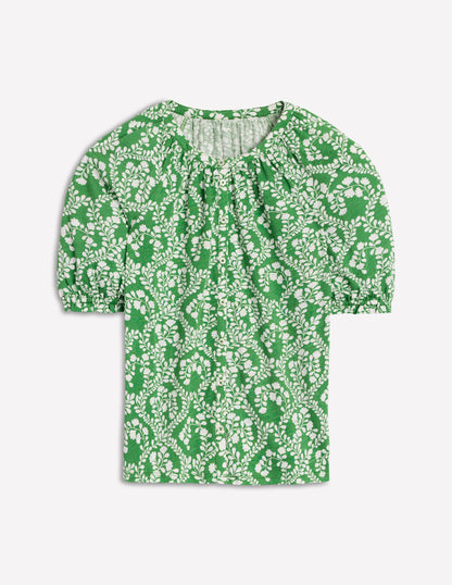 Isla Jersey Shirt-Iguana Green, Vine Sillouette-5