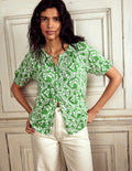Isla Jersey Shirt-Iguana Green, Vine Sillouette