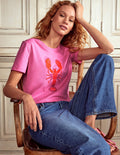 Relaxed Novelty T-Shirt-Pink Rose, Lobster