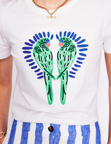 Relaxed Novelty T-Shirt-White, Parrot