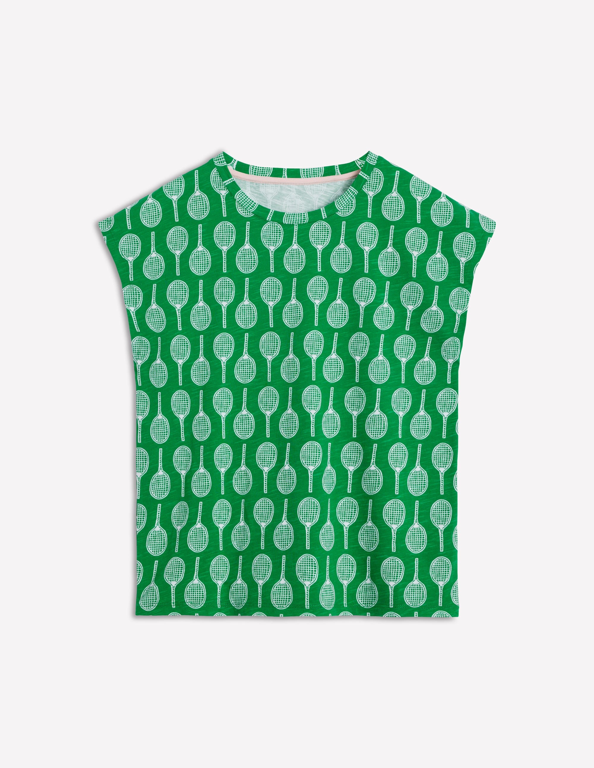 Louisa Slub T-Shirt-Rich Emerald, Tennis - Image 5