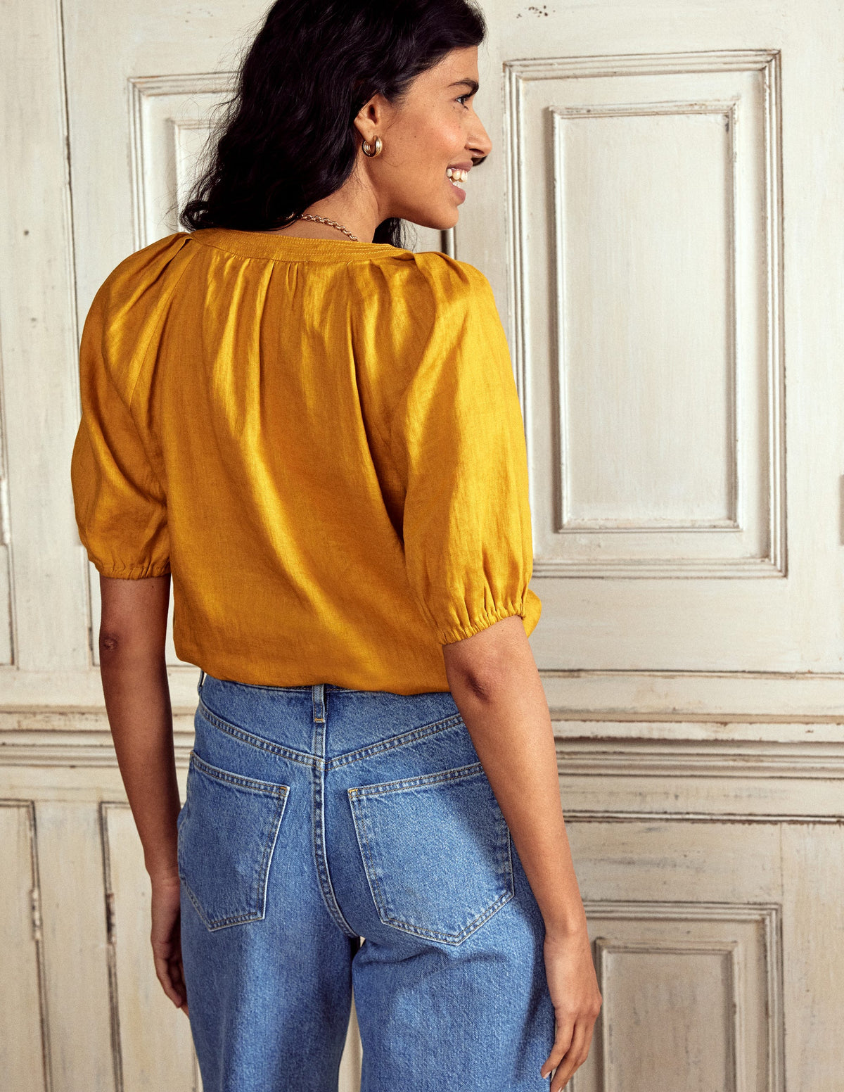 Brooke Linen Top-Golden Rye - Image 3