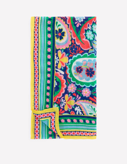 Printed Sarong Scarf-Mutli, Meadow Paisley