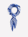 Elisabeth Silk Square Scarf-Bright Blue, Gingham