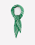 Elisabeth Silk Square Scarf-Rich Emerald, Border Spot