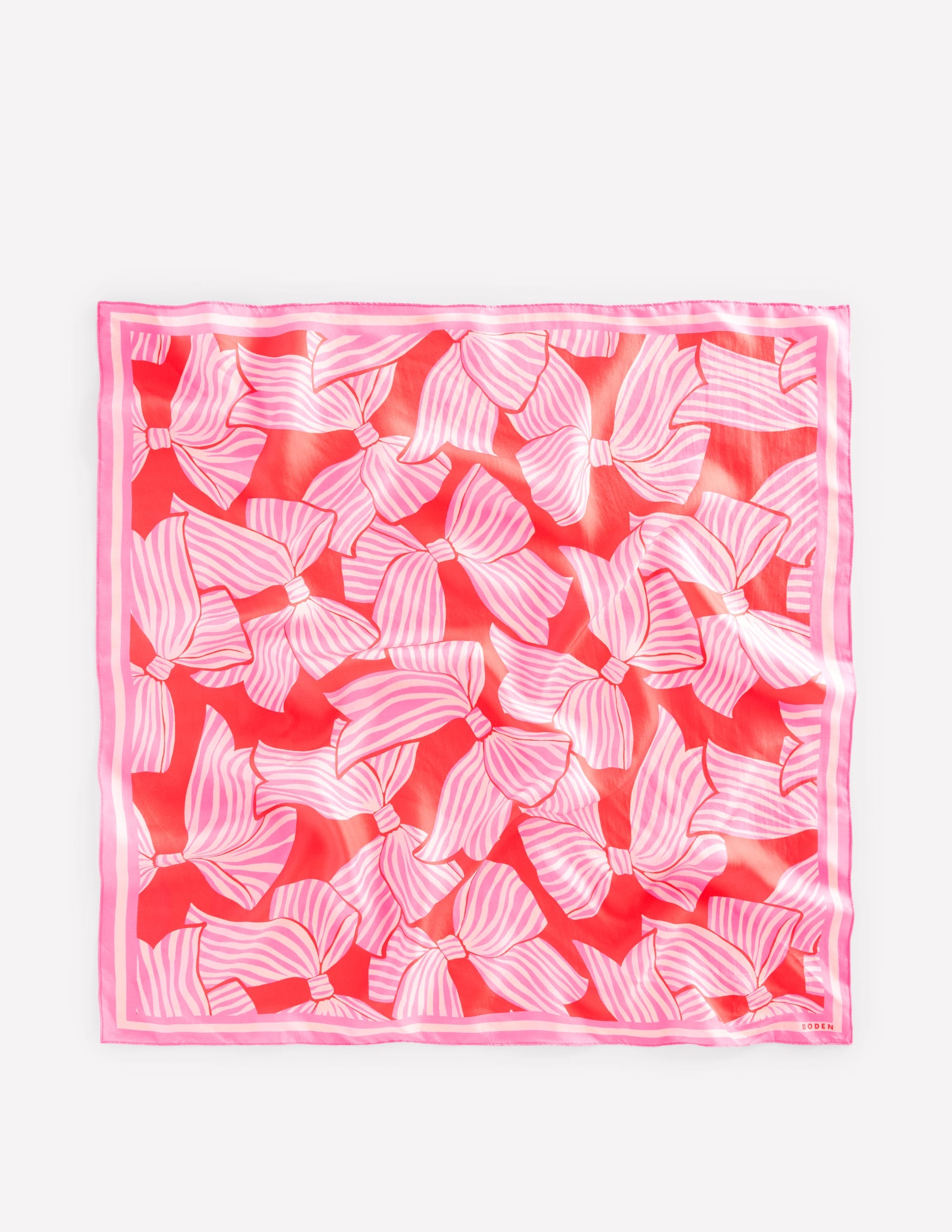 Elisabeth Silk Square Scarf-Conversational Bow Scatter - Image 4