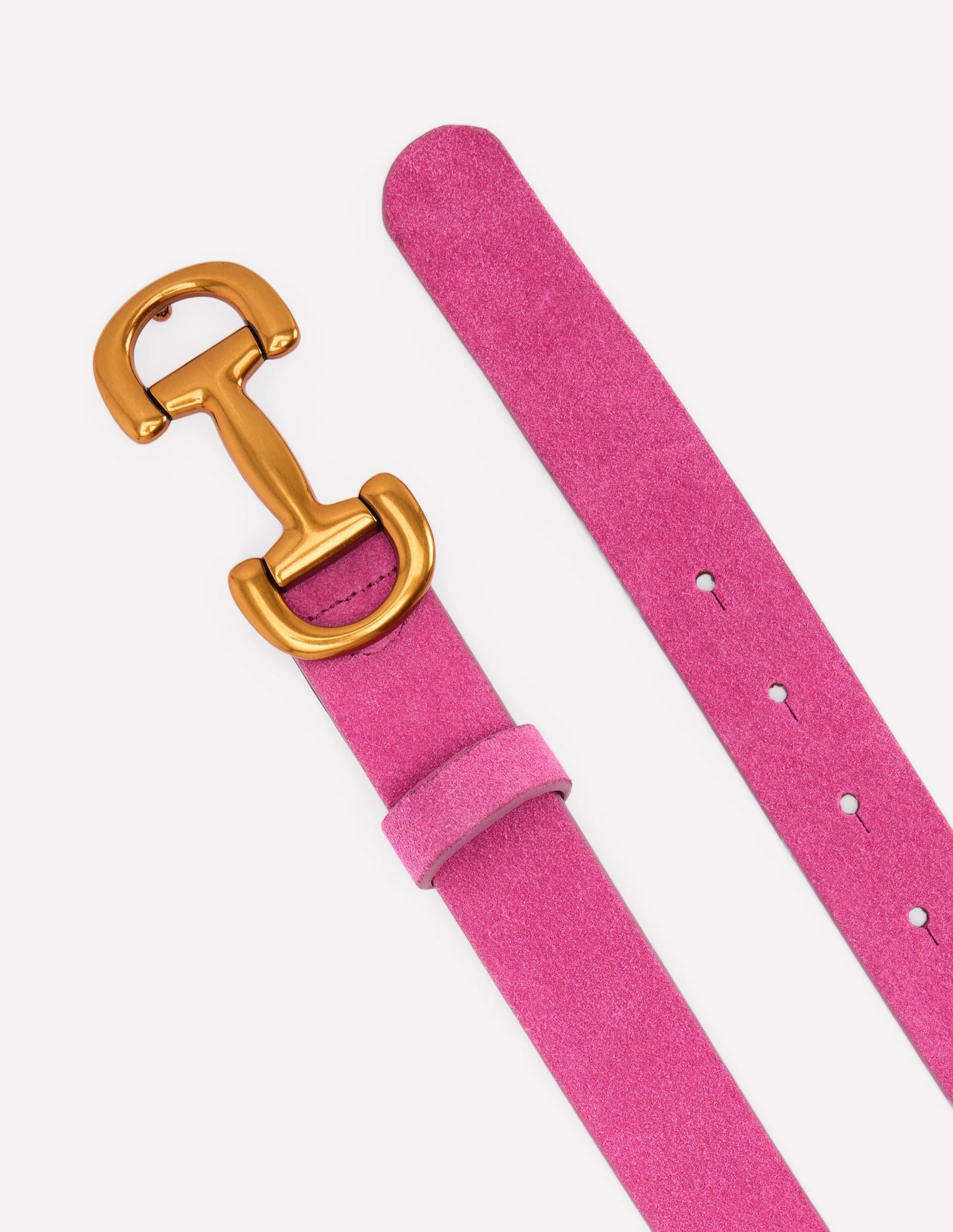 Iris Snaffle-Trim Leather Belt-Pink Peony