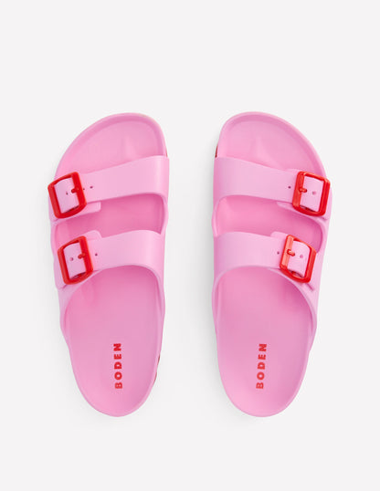 Lyla Double Buckle Slide-Soft Pink