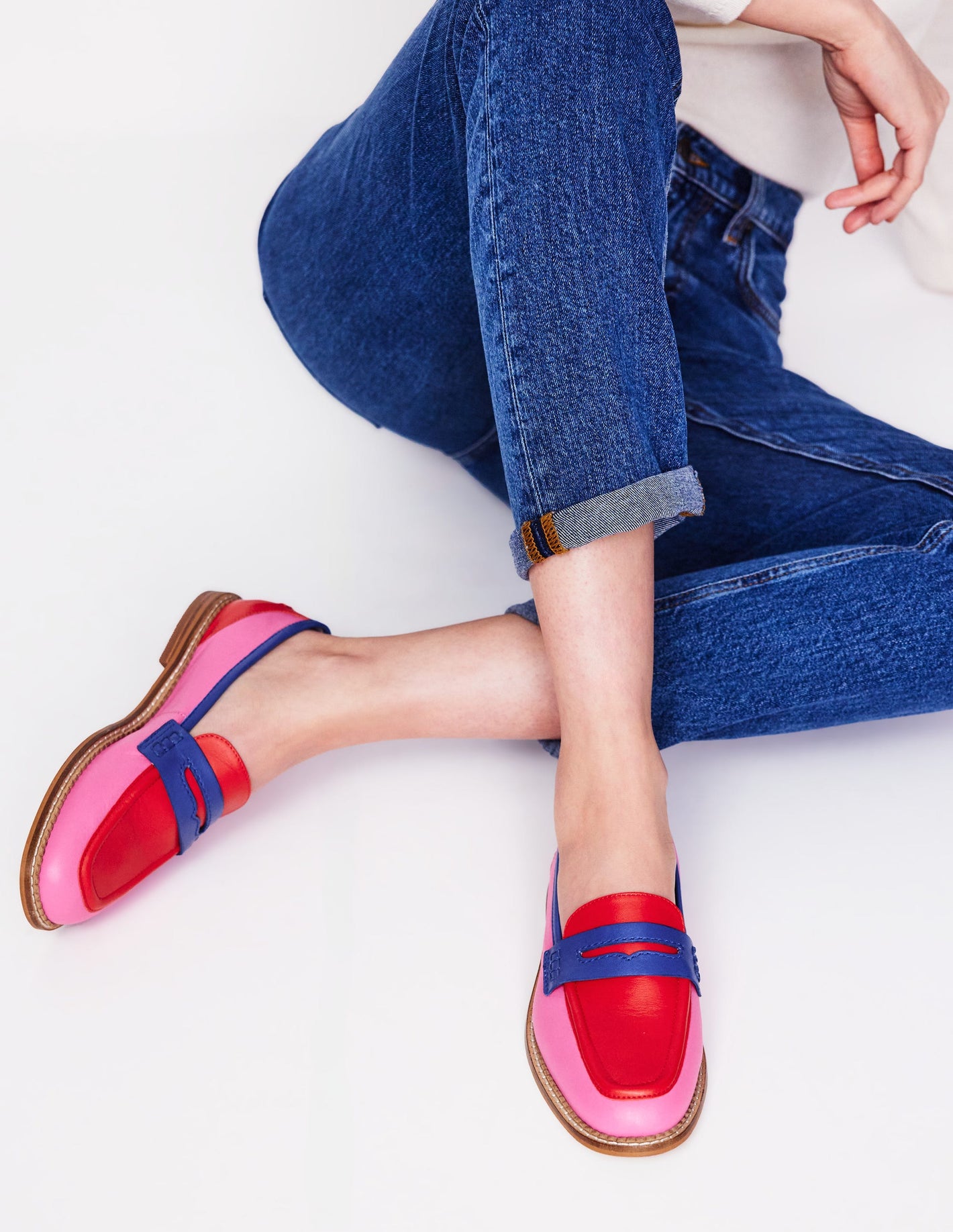 Nya Structured Penny Loafer-Multi Colourblock