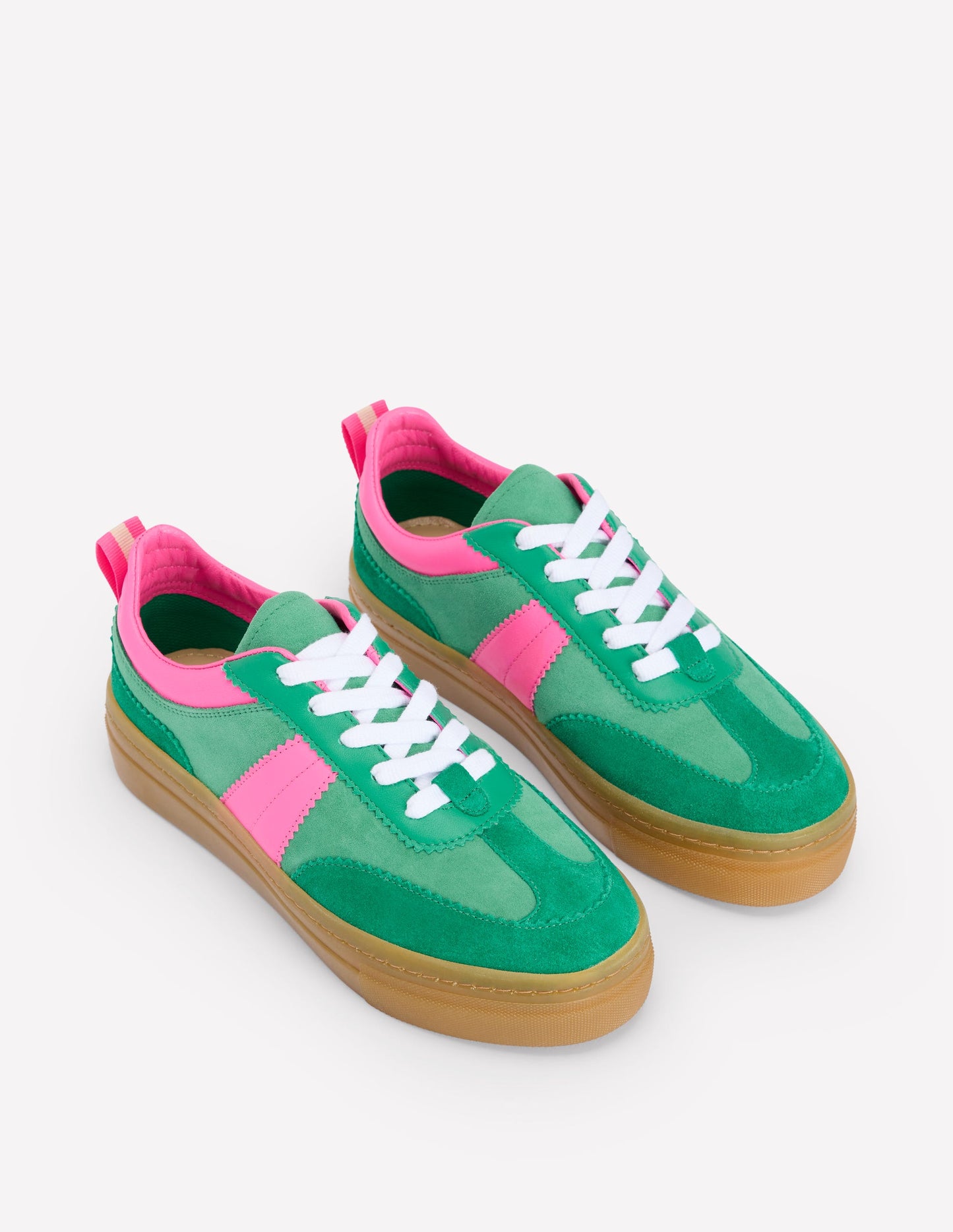 Erin Flatform Tennis Trainer-Rich Emerald/Festival Pink