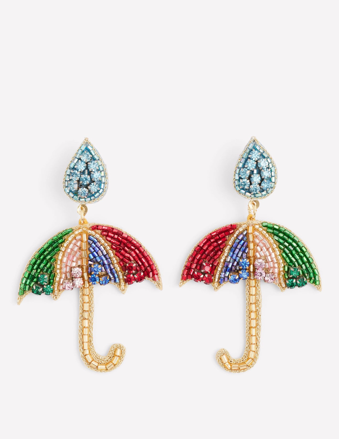 Beady Motif Earrings-Umbrella