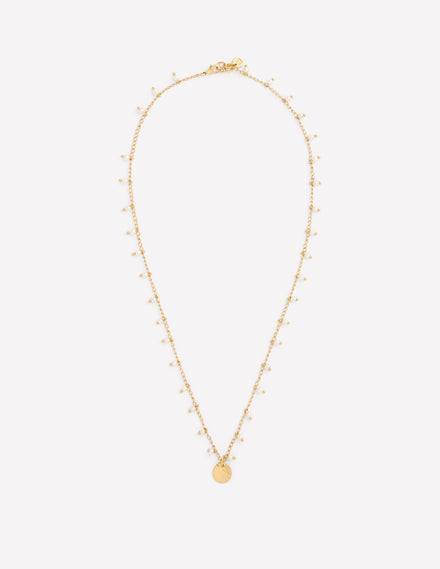 Layering Charm Necklace-Faux Pearl