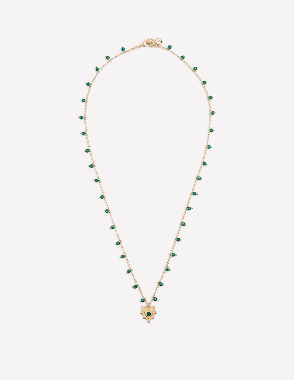 Layering Charm Necklace-Green Heart - Image 1