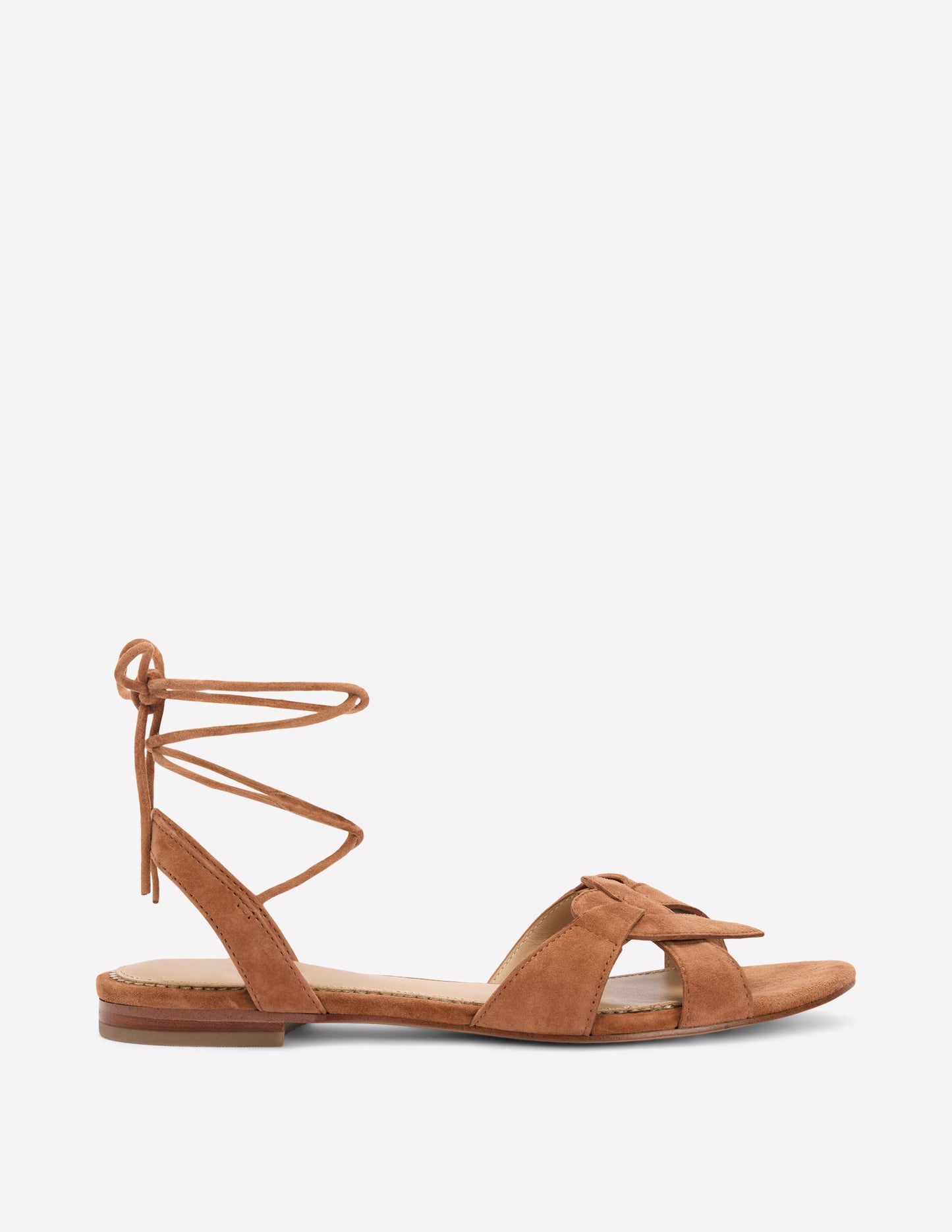 Heart Detail Flat Sandals-Tan