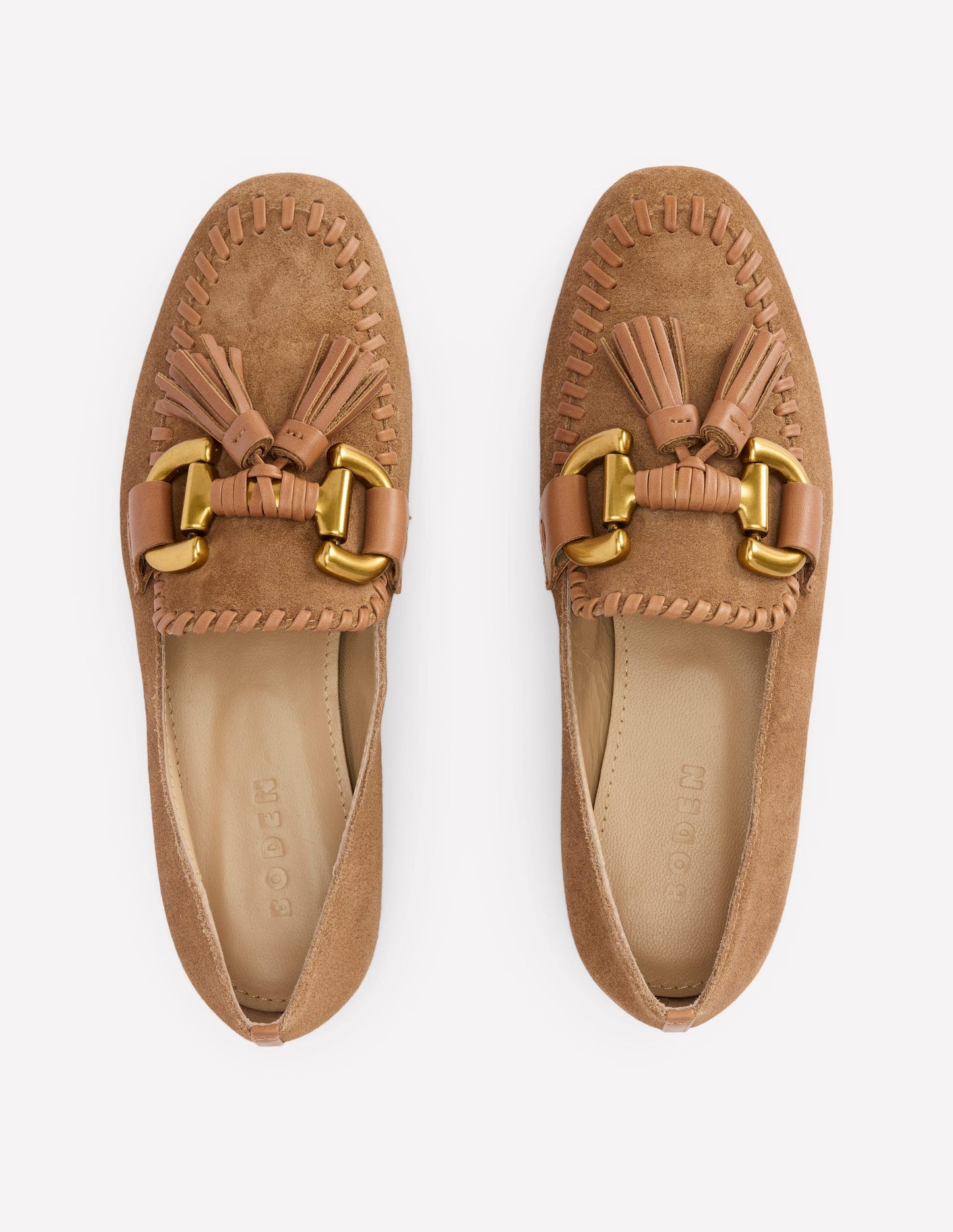 Covered Iris Snaffle Loafers-Tan