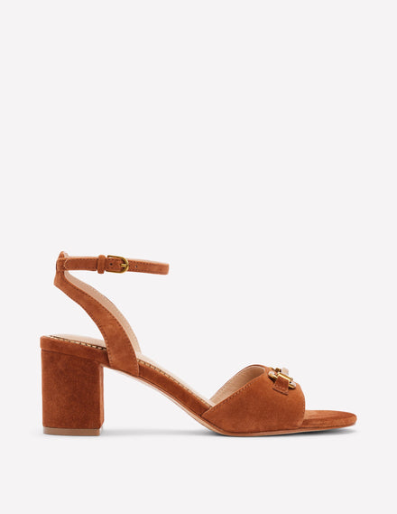 Iris Snaffle Block Heel Sandal-Tan