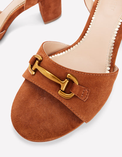 Iris Snaffle Block Heel Sandal-Tan