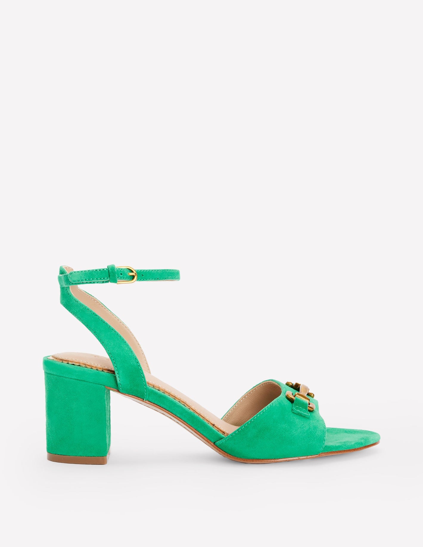 Iris Snaffle Block Heel Sandal-Rich Emerald