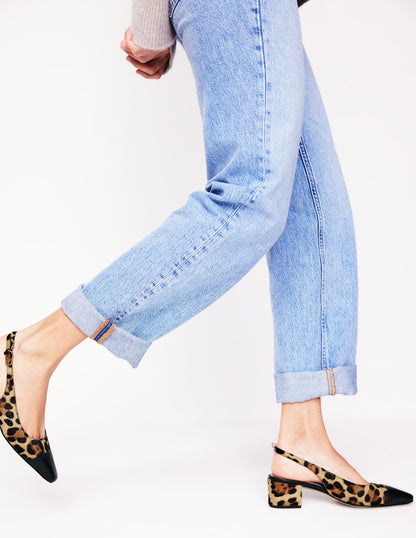 Ailsa Block Heel Slingbacks-Classic Leopard-2