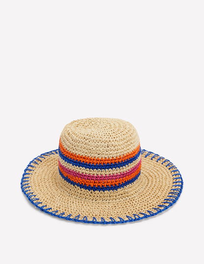 Stripe Straw Hat-Multi Stripe