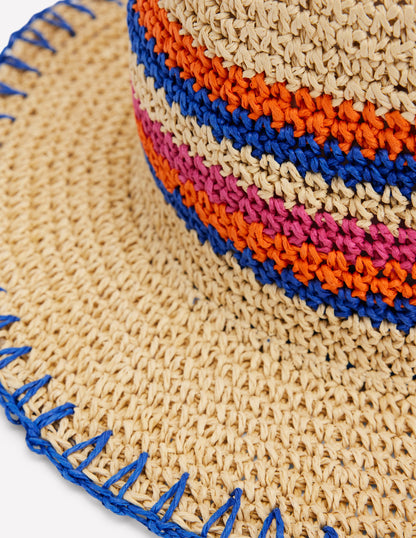 Stripe Straw Hat-Multi Stripe