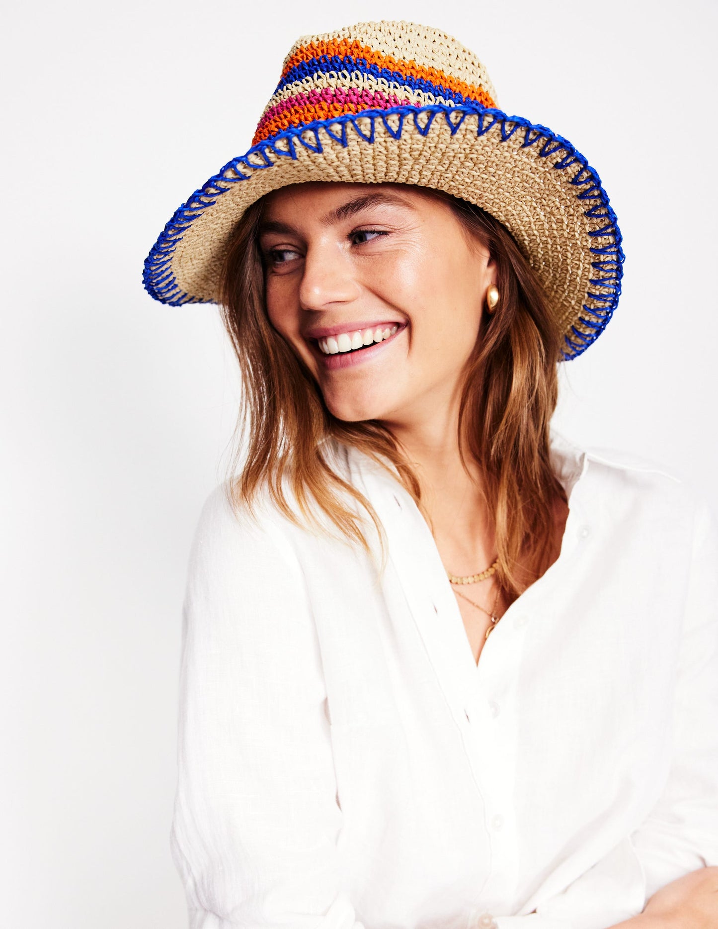 Stripe Straw Hat-Multi Stripe