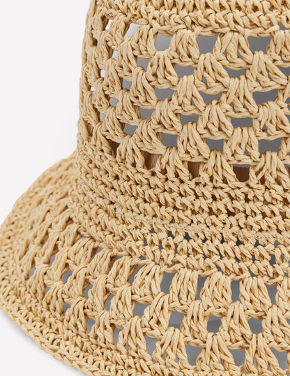 Crochet Bucket Hat-Natural-3