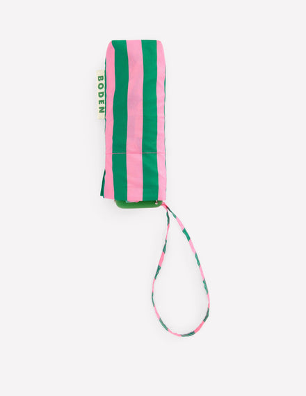 Small Umbrella-Green/Pink Stripe