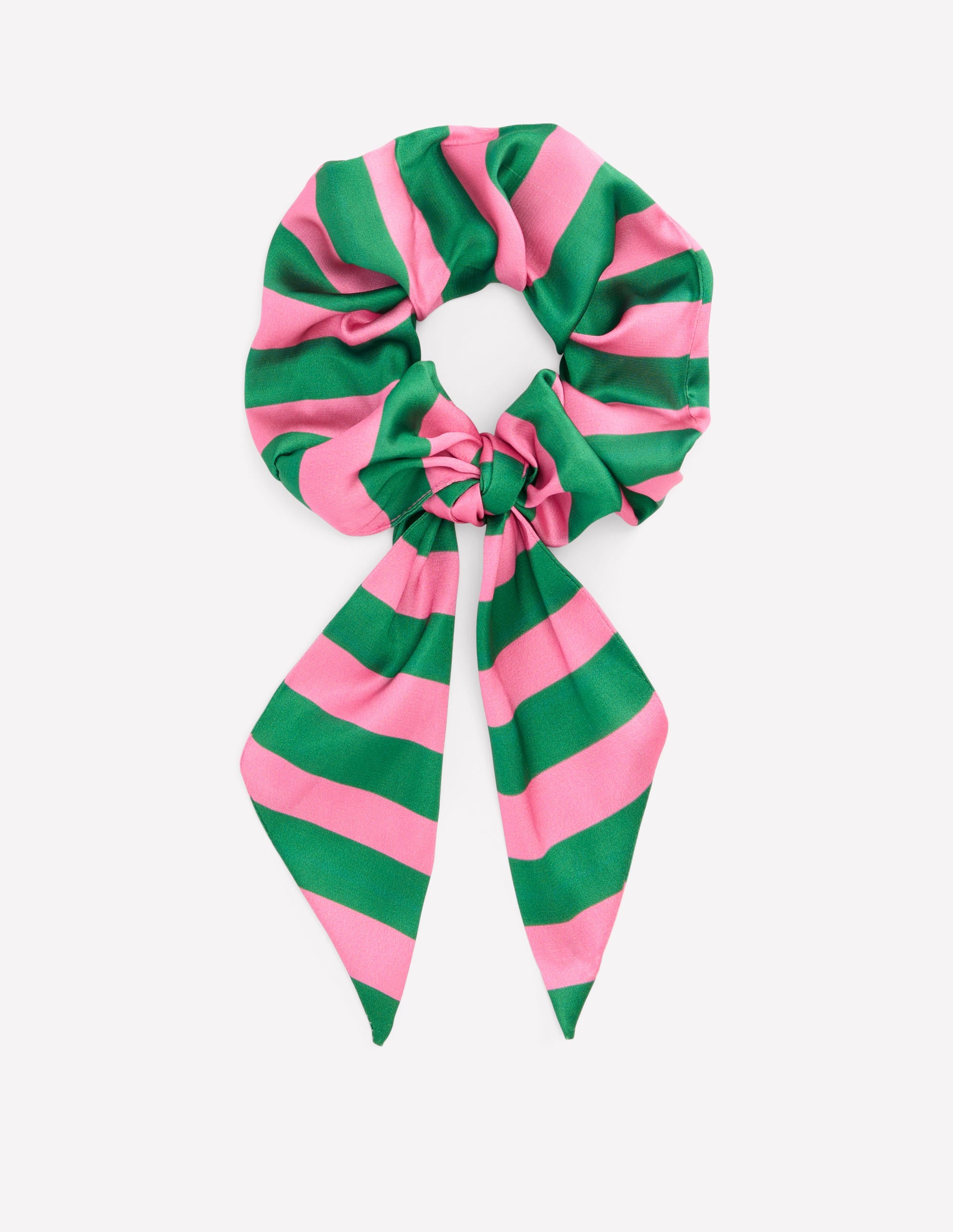 Scarf Scrunchie-Green/Pink Stripe - Image 1