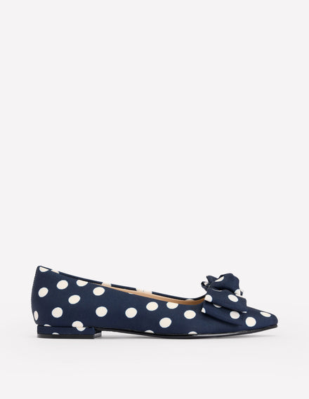 Chisel Toe Ballet Flat-French Navy, Abstract Dot