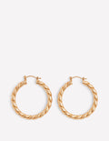 Large Chunky Twist Hoops-Gold