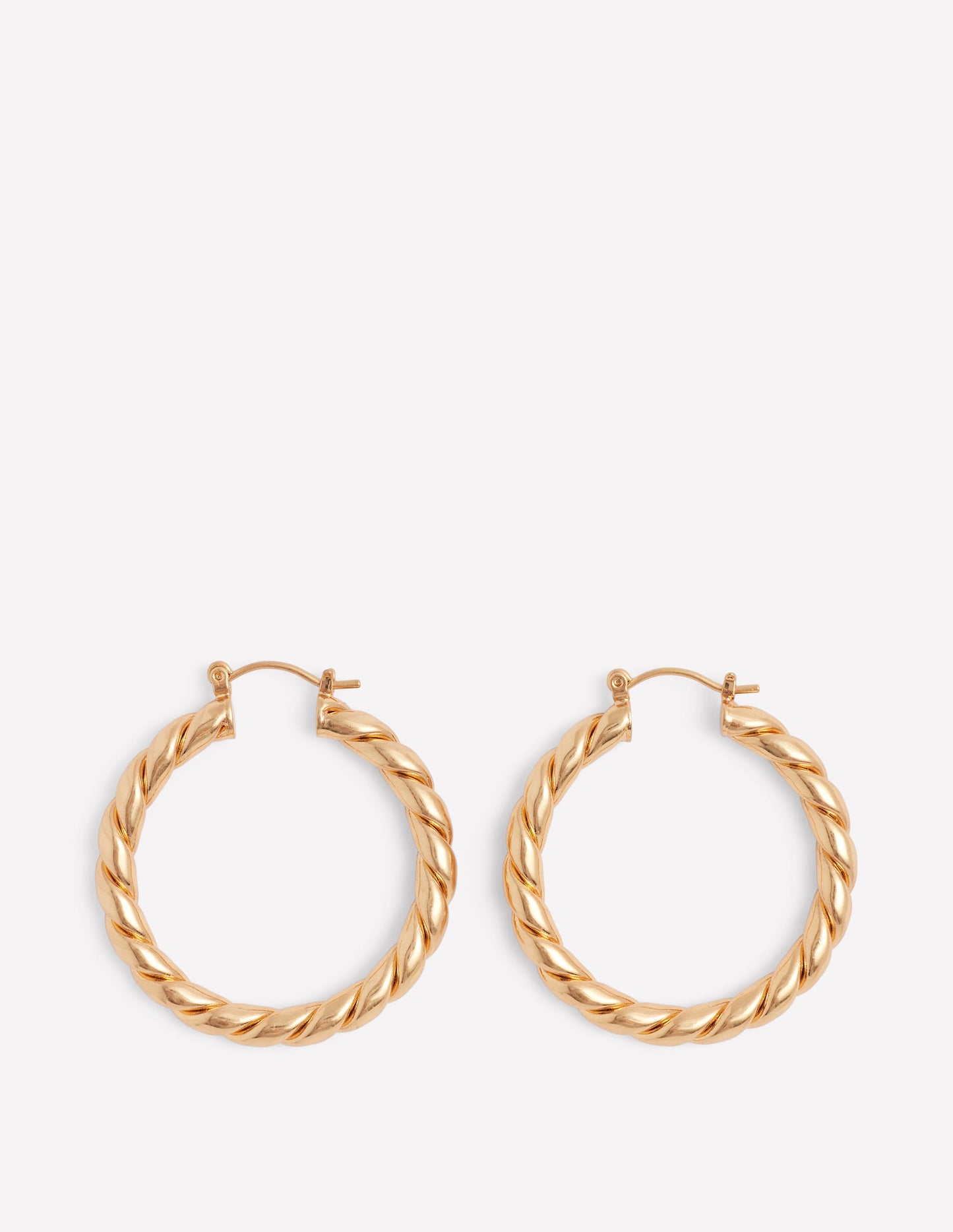 Large Chunky Twist Hoops-Gold