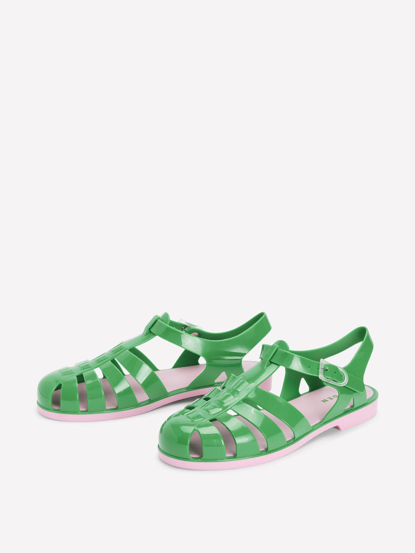 Jelly Shoe-Rich Emerald/ Soft Pink