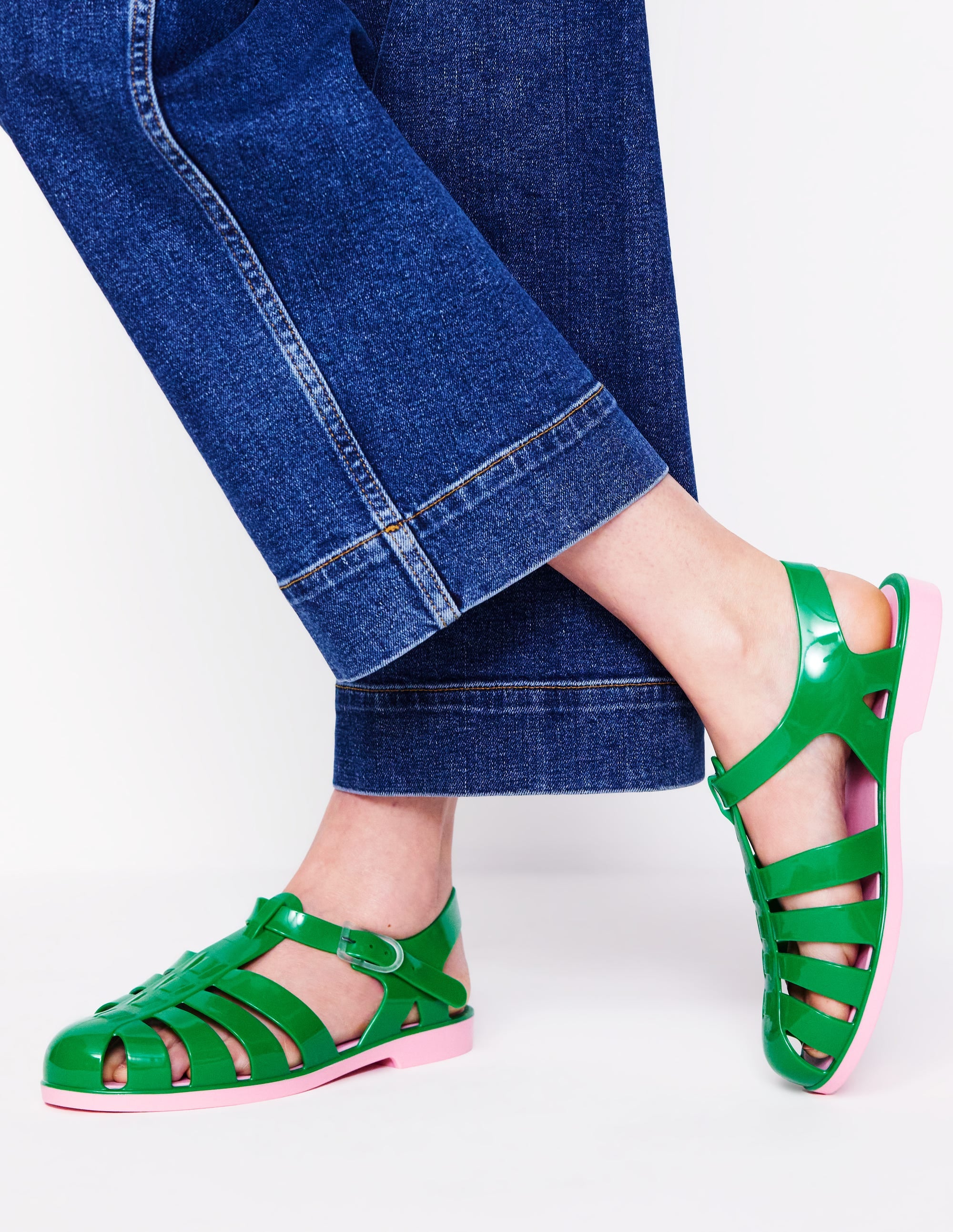 Jelly Shoe-Rich Emerald/ Soft Pink - Image 2