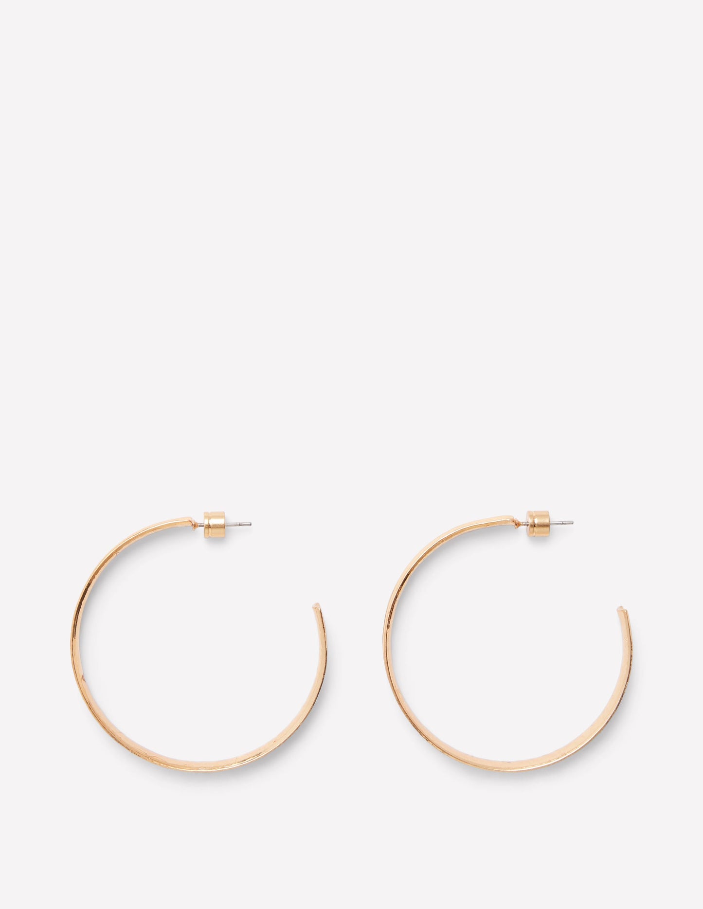 Large Hammered Hoop Earrings-Gold Colour