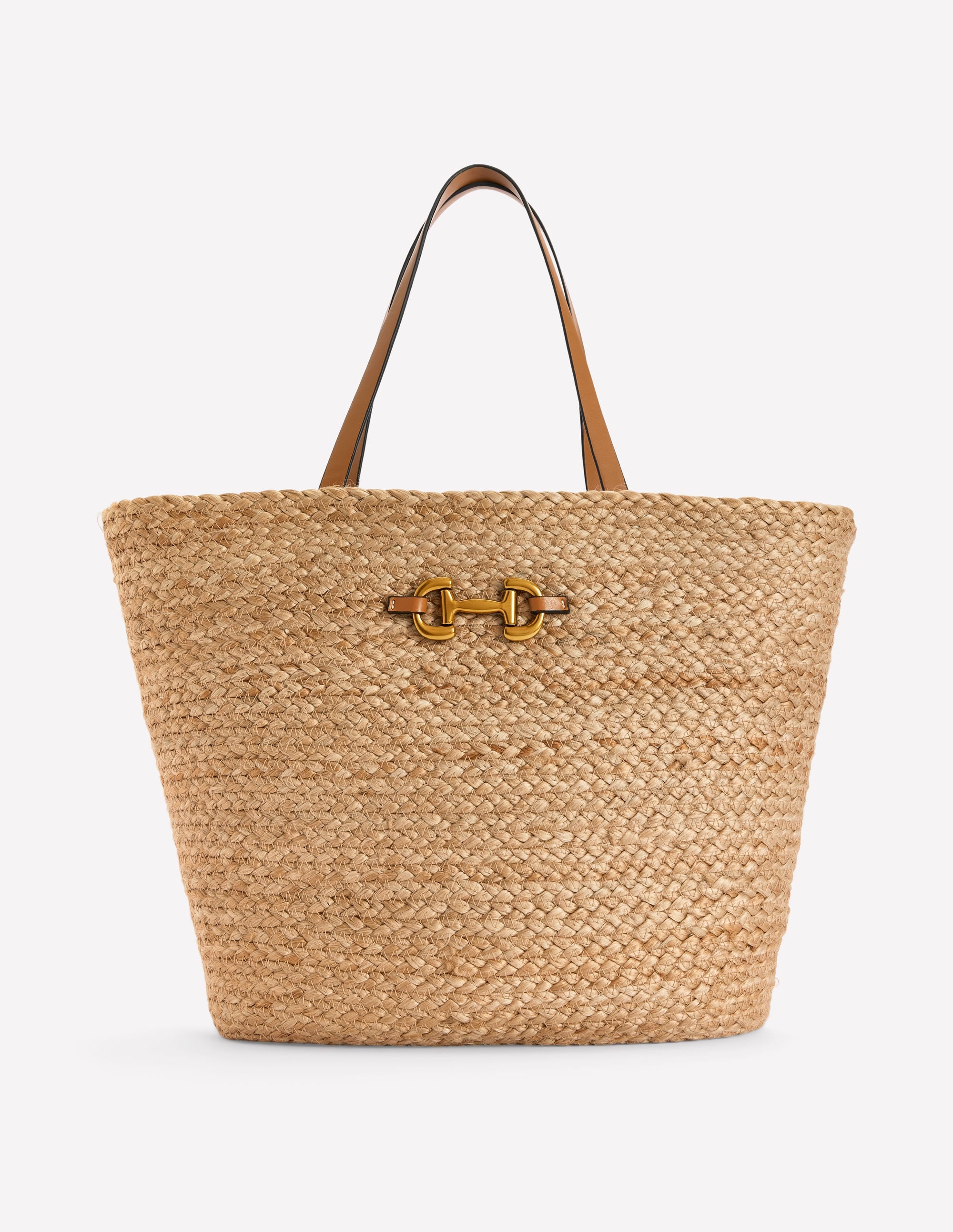 Woven Snaffle Tote-Neutral - Image 1