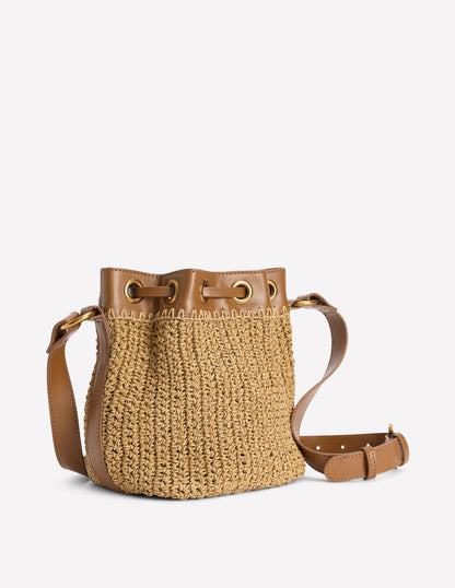 Mini Straw Bucket-Natural Raffia-3