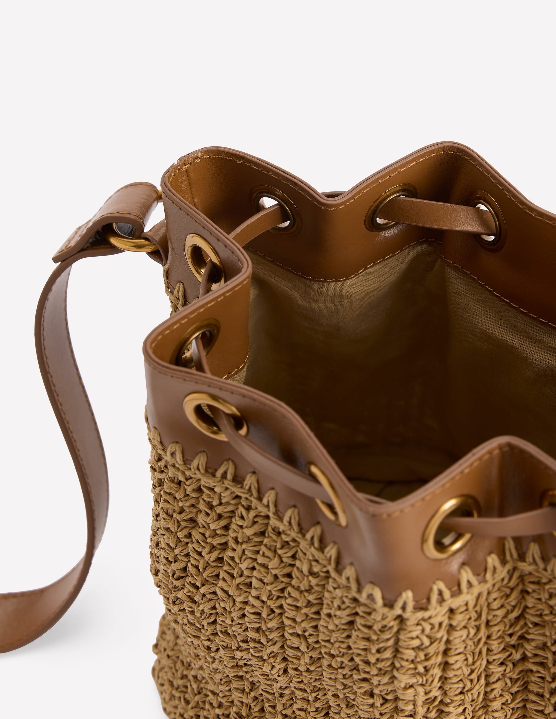 Mini Straw Bucket-Natural Raffia-4