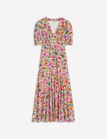 Rosie Godet Tea Dress-Multi, Oriental Paradise