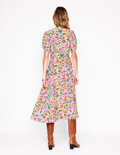 Rosie Godet Tea Dress-Multi, Oriental Paradise